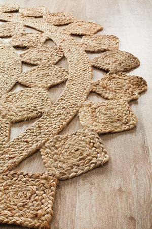 Round Jute Natural Tessellate Rug - Floorsome - Flatweave