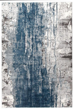 Roxana Distressed Timeless Rug Blue Grey White - Floorsome - Modern