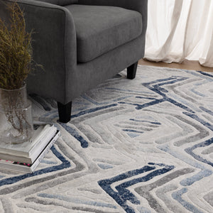 Ruby Diamond Blue Grey Rug - Floorsome - Area Rug