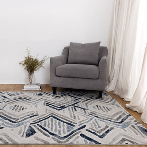 Ruby Diamond Blue Grey Rug - Floorsome - Area Rug