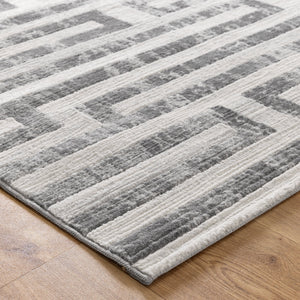 Ruby Maze Grey Rug - Floorsome - Area Rug