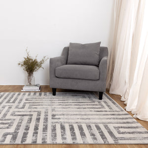 Ruby Maze Grey Rug - Floorsome - Area Rug