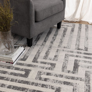 Ruby Maze Grey Rug - Floorsome - Area Rug