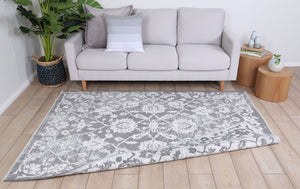 Rustic Vintage Classic 2 in 1 Reversible Rug Grey - Floorsome - Modern