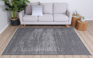 Rustic Vintage Distressed 2 in 1 Reversible Rug Grey - Floorsome - Modern