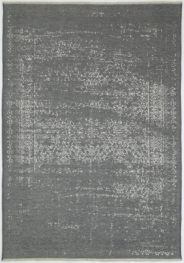 Rustic Vintage Distressed 2 in 1 Reversible Rug Grey