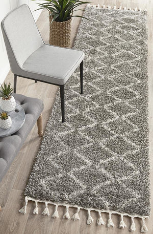 Saffron 11 Grey Runner Rug - Floorsome - MODERN