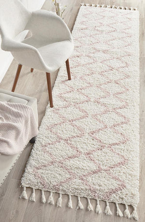 Saffron 11 Pink Runner Rug - Floorsome - MODERN