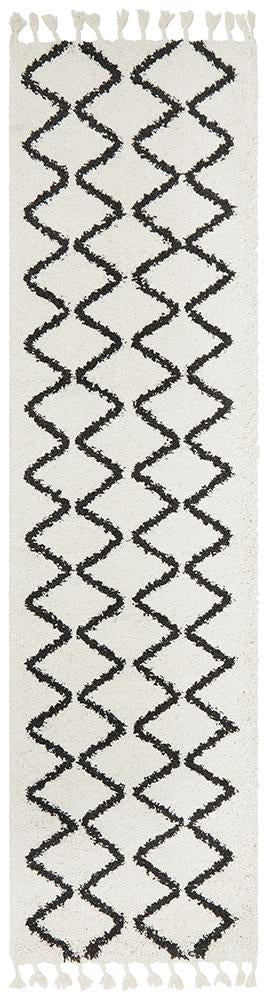 Saffron 11 White Runner Rug - Floorsome - MODERN