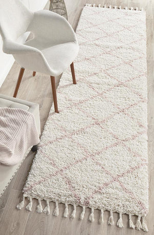 Saffron 22 Pink Runner Rug - Floorsome - MODERN