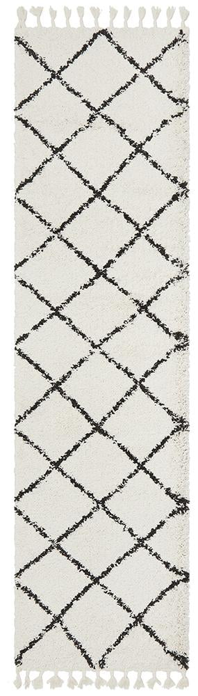 Saffron 22 White Runner Rug - Floorsome - MODERN