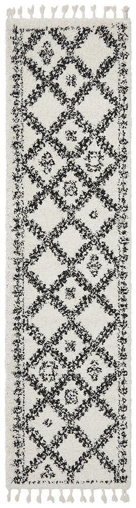 Saffron 33 White Runner Rug - Floorsome - MODERN