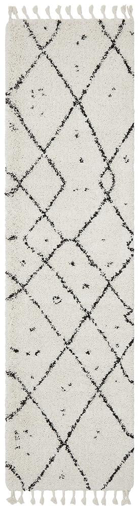 Saffron 44 White Runner Rug - Floorsome - MODERN