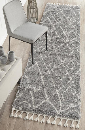 Saffron 55 Silver Runner Rug - Floorsome - MODERN