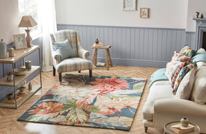 Sanderson Dahlia & Rosehip Teal 050608 Designer Rug - Floorsome - Designer 2020