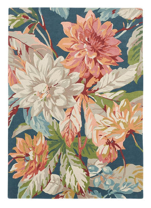 Sanderson Dahlia & Rosehip Teal 050608 Designer Rug - Floorsome - Designer 2020