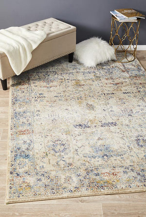 Sanremo Stunning Designer Rug Ivory Blue - Floorsome - Modern