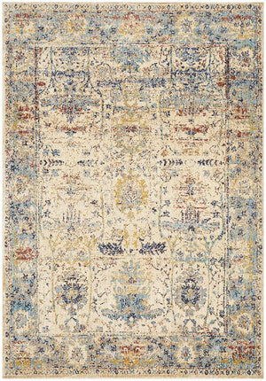 Sanremo Stunning Designer Rug Ivory Blue - Floorsome - Modern