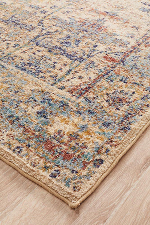 Sanremo Stunning Designer Rug Ivory Blue - Floorsome - Modern