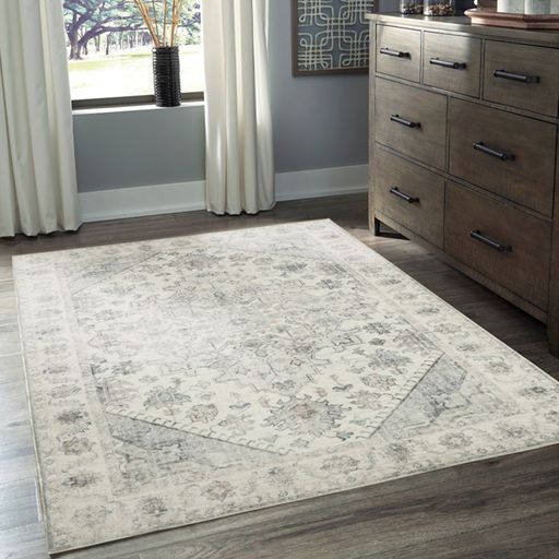 Santiago Grey Traditional Machine Washable Rug