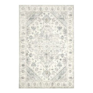 Santiago Grey Traditional Machine Washable Rug - Floorsome - Modern