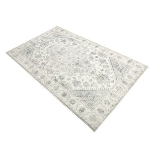 Santiago Grey Traditional Machine Washable Rug - Floorsome - Modern