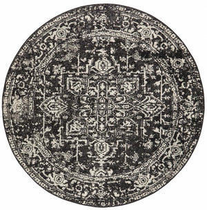 Scape Charcoal Transitional Round Rug - Floorsome - Modern