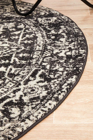 Scape Charcoal Transitional Round Rug - Floorsome - Modern