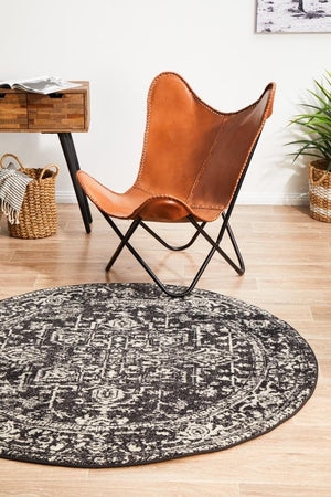 Scape Charcoal Transitional Round Rug - Floorsome - Modern