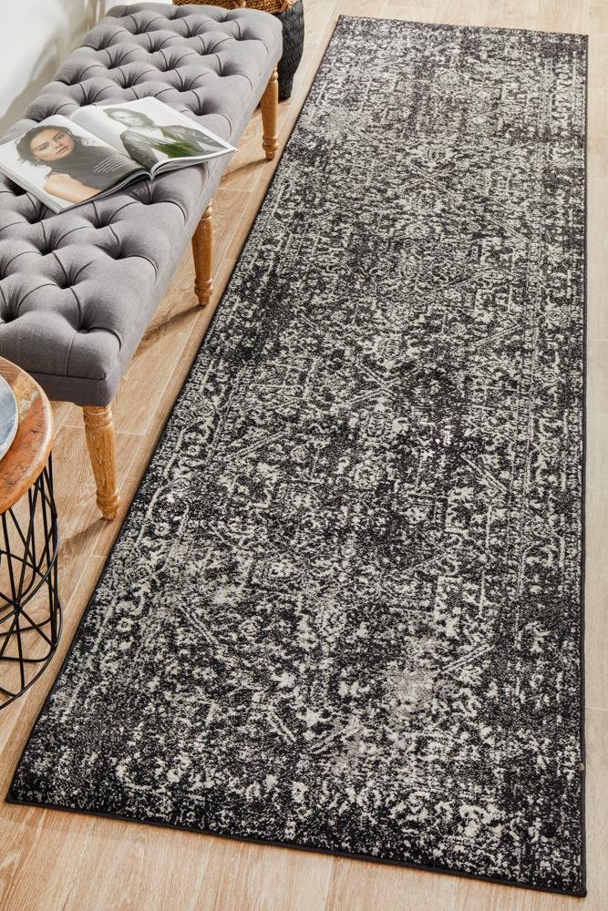 Scape Charcoal Transitional Runner Rug