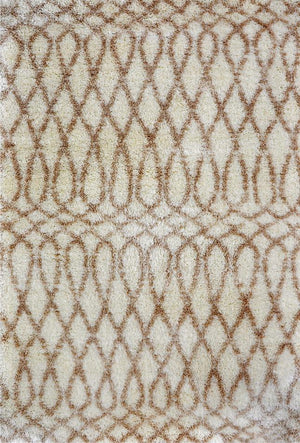 Scope Cream Shag Patterned Ikat Rug - Floorsome - Rug