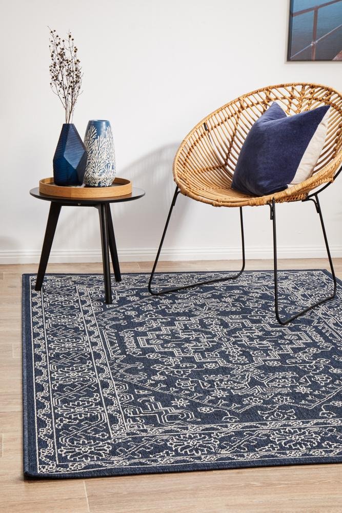 Seaside Boho Navy Indoor Outdoor Rug