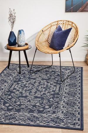 Seaside Boho Navy Indoor Outdoor Rug - Floorsome - SEASIDE COLLECTION