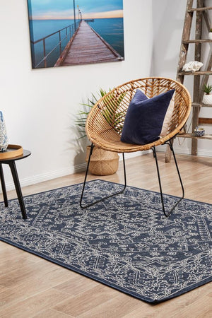 Seaside Boho Navy Indoor Outdoor Rug - Floorsome - SEASIDE COLLECTION