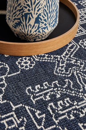 Seaside Boho Navy Indoor Outdoor Rug - Floorsome - SEASIDE COLLECTION