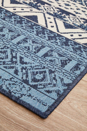 Seaside White Blue Indoor Outdoor Rug - Floorsome - SEASIDE COLLECTION