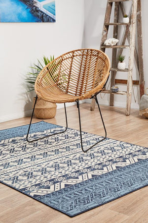 Seaside White Blue Indoor Outdoor Rug - Floorsome - SEASIDE COLLECTION