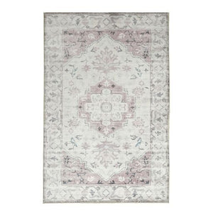 Shay Coral Traditional Distressed Machine Washable Rug - Floorsome - Modern