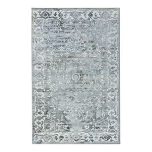 Shay Grey Traditional Distressed Machine Washable Rug - Floorsome - Modern