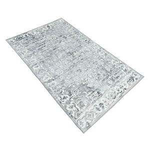 Shay Grey Traditional Distressed Machine Washable Rug - Floorsome - Modern