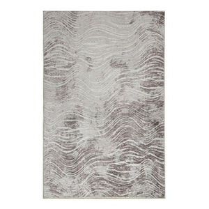 Shikhar Beige Modern Distressed Machine Washable Rug - Floorsome - Modern