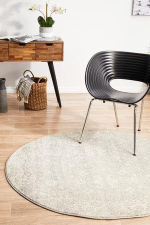 Shine Silver Transitional Round Rug - Floorsome - Modern