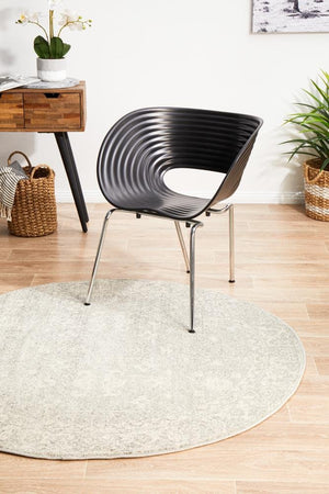 Shine Silver Transitional Round Rug - Floorsome - Modern