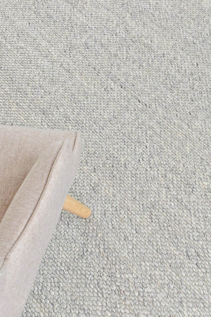 Sibley Ivory Silver Wool Rug - Floorsome - FLATWEAVE