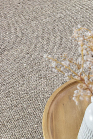 Sibley Mocha Wool Rug - Floorsome - FLATWEAVE