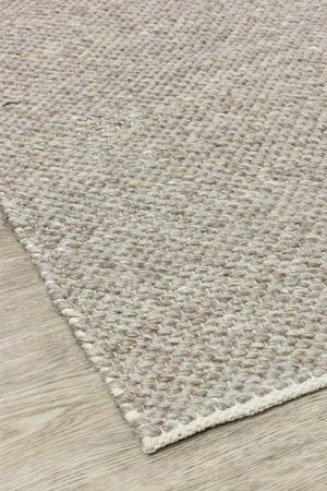 Sibley Mocha Wool Rug - Floorsome - FLATWEAVE