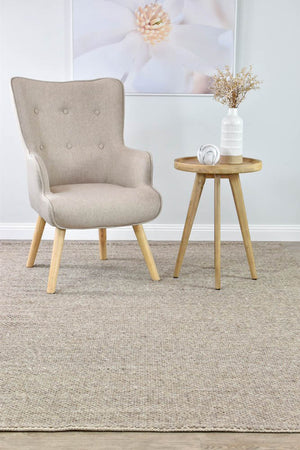 Sibley Mocha Wool Rug - Floorsome - FLATWEAVE