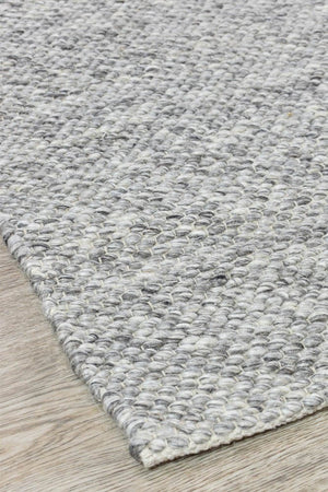 Sibley Silver Wool Rug - Floorsome - FLATWEAVE