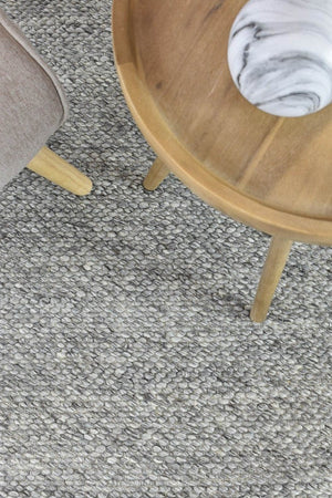 Sibley Silver Wool Rug - Floorsome - FLATWEAVE