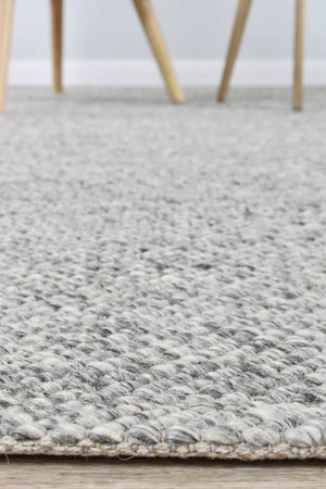 Sibley Silver Wool Rug - Floorsome - FLATWEAVE